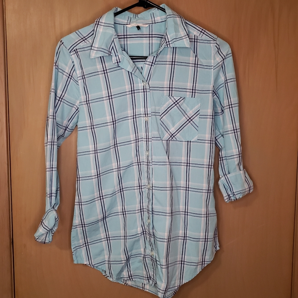 NWT Check & Stripe Plaid Button Down